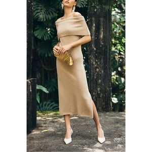 NWT Cult Gaia Maxi Knit Off-The-Shoulder Minda Sweater Dress